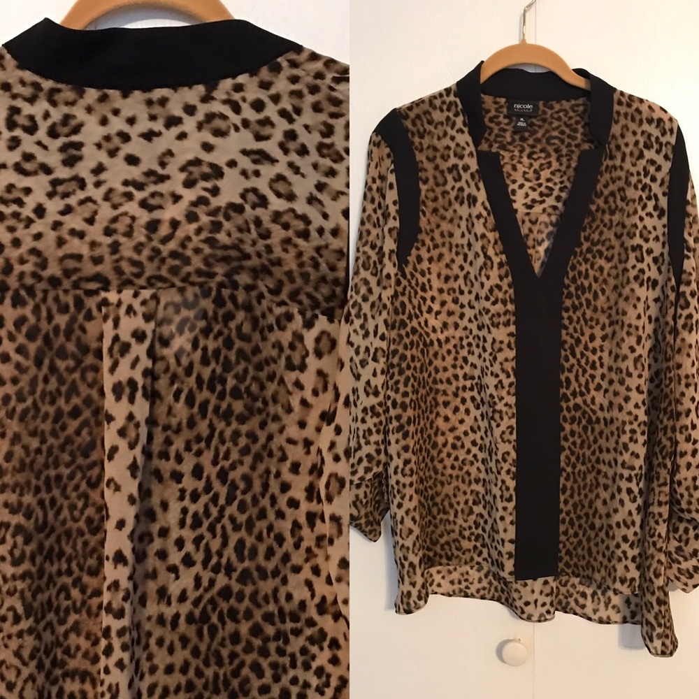 NICOLE MILLER Leopard shirt